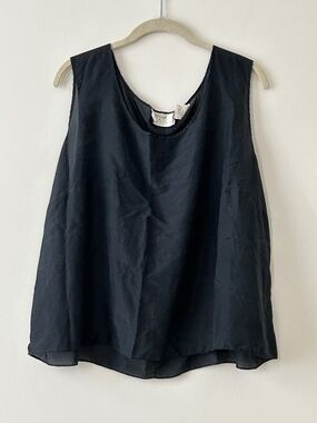 Vision Apparel 100% Silk Black Tank Top